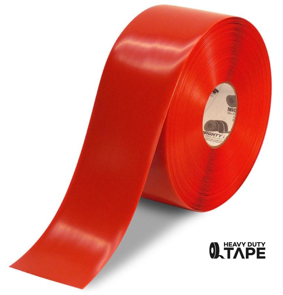 Mighty Line 4” Red Floor Marking Tape | 100' Roll | Heavy Duty Tape