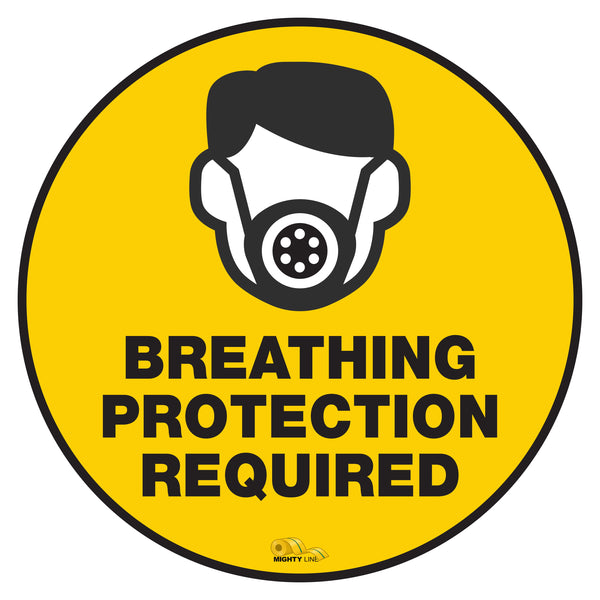 Breathing Protection Required Mighty Line Floor Sign, Industrial Stren