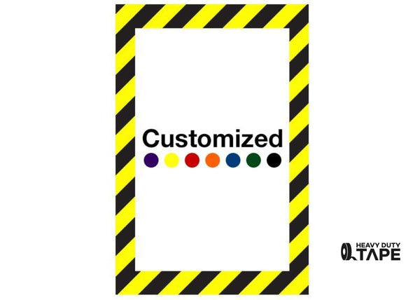 Customized - Vertical Rectangle Shape Floor Sign With Black Diagonals